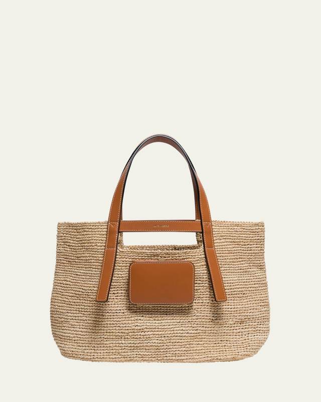 Salinas M Crochet Raffia Tote Bag